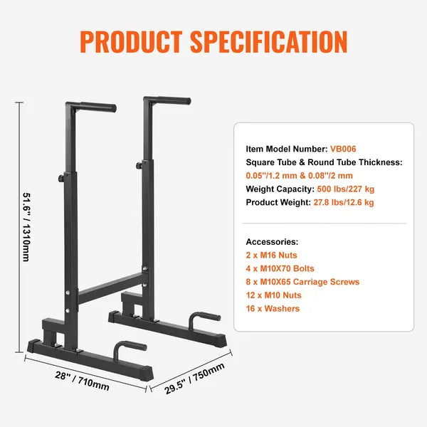 VEVOR Dip Bar, 226KG Capacity