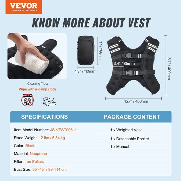 VEVOR Weighted Vest, 12lb