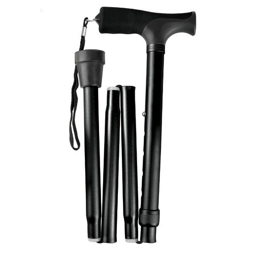 Cane, Folding Blue Jay Black, Pistol Grip, 33" - 37"