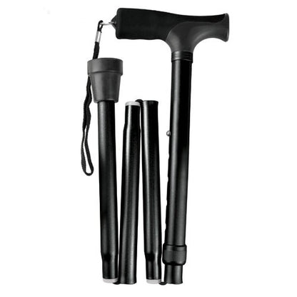 Cane, Folding Blue Jay Black, Pistol Grip, 33" - 37"