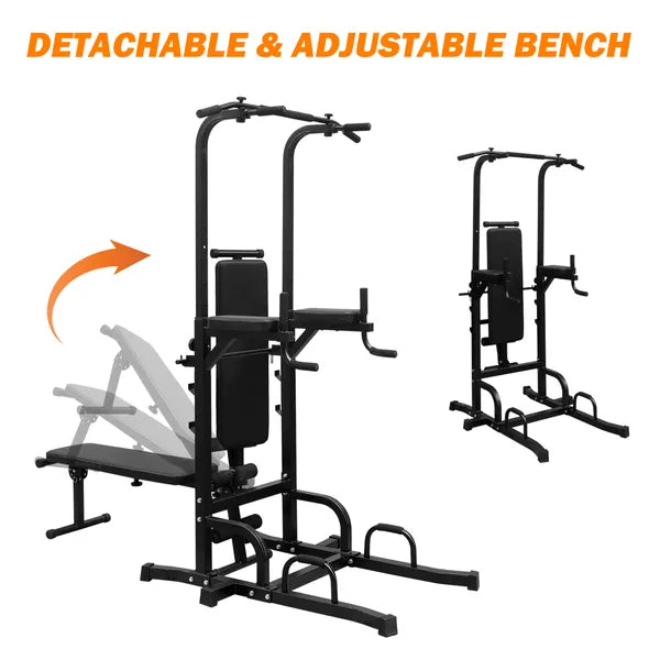 Dip Station Power Tower with Bench
