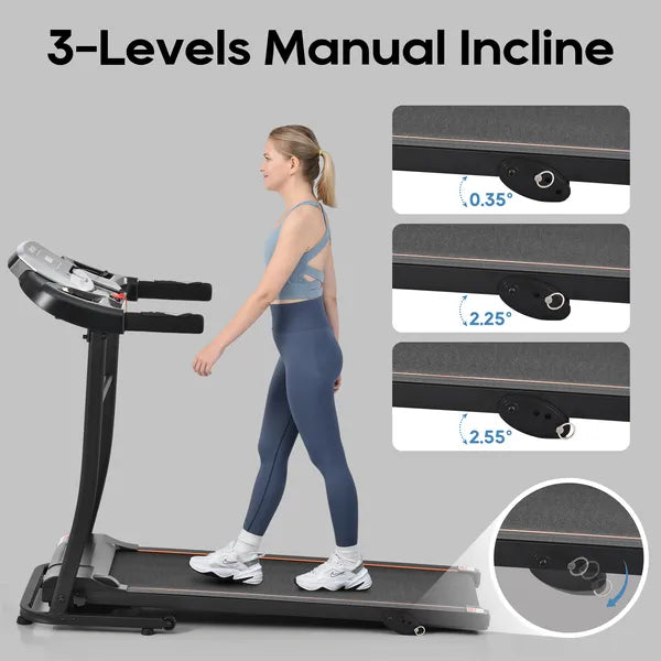 Foldable Home Treadmill with Pulse Sensor