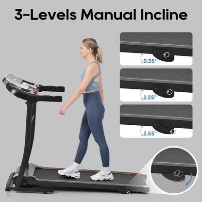 Foldable Home Treadmill with Pulse Sensor