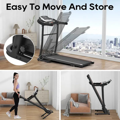 Foldable Home Treadmill with Pulse Sensor