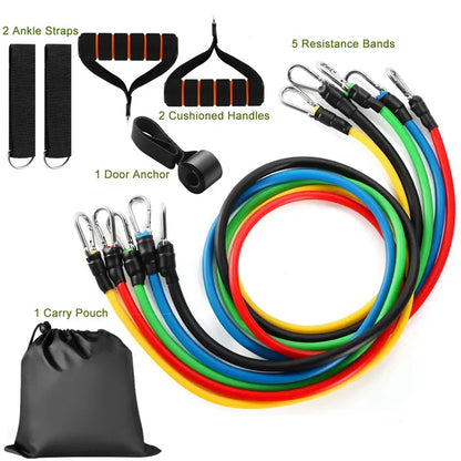 Set of 11 Resistance Bands for Exercise