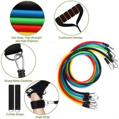 Set of 11 Resistance Bands for Exercise
